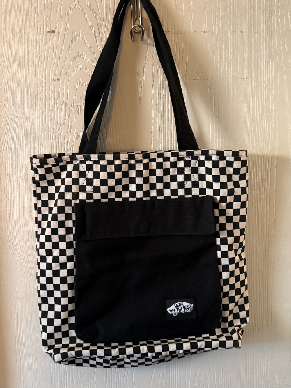 Vans Black and White Checkerboard Canvas Tote